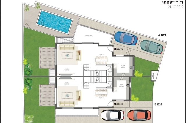קוטג' דו משפחתי 8 חדרים 280 מ"ר | בריכה | אבן יהודה |-2
